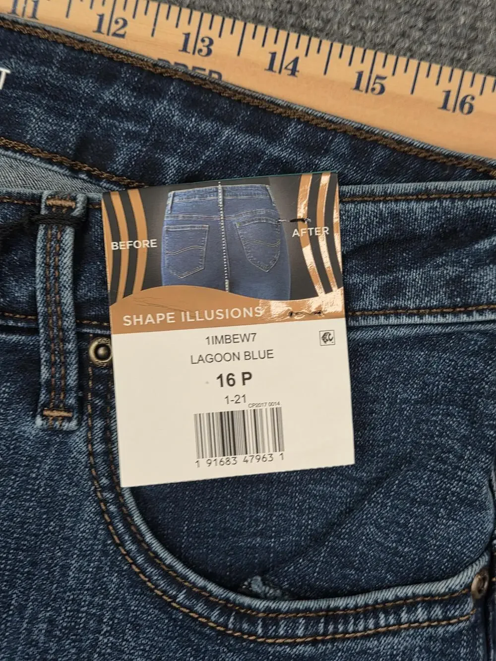 Lee Jeans Womens 16P Blue Bootcut Mid Rise Slim Fit Shape Illusions Stretch